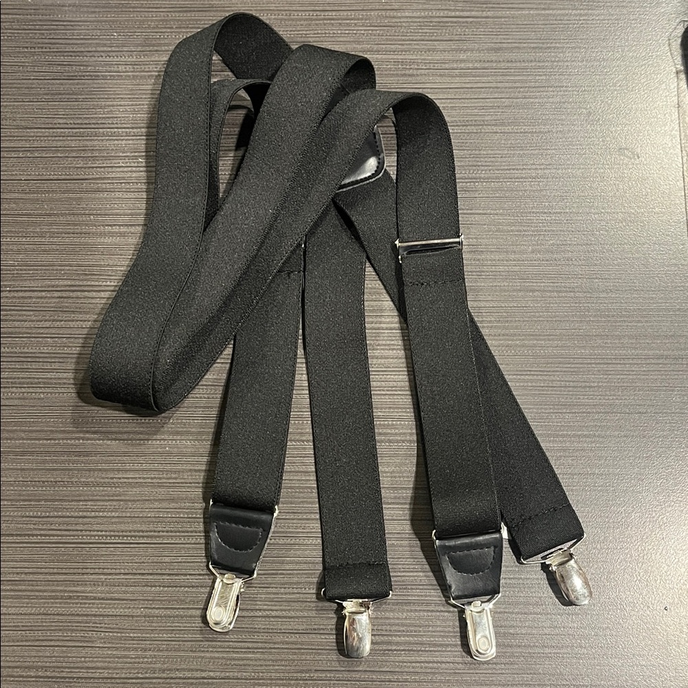Men's Black Suspenders